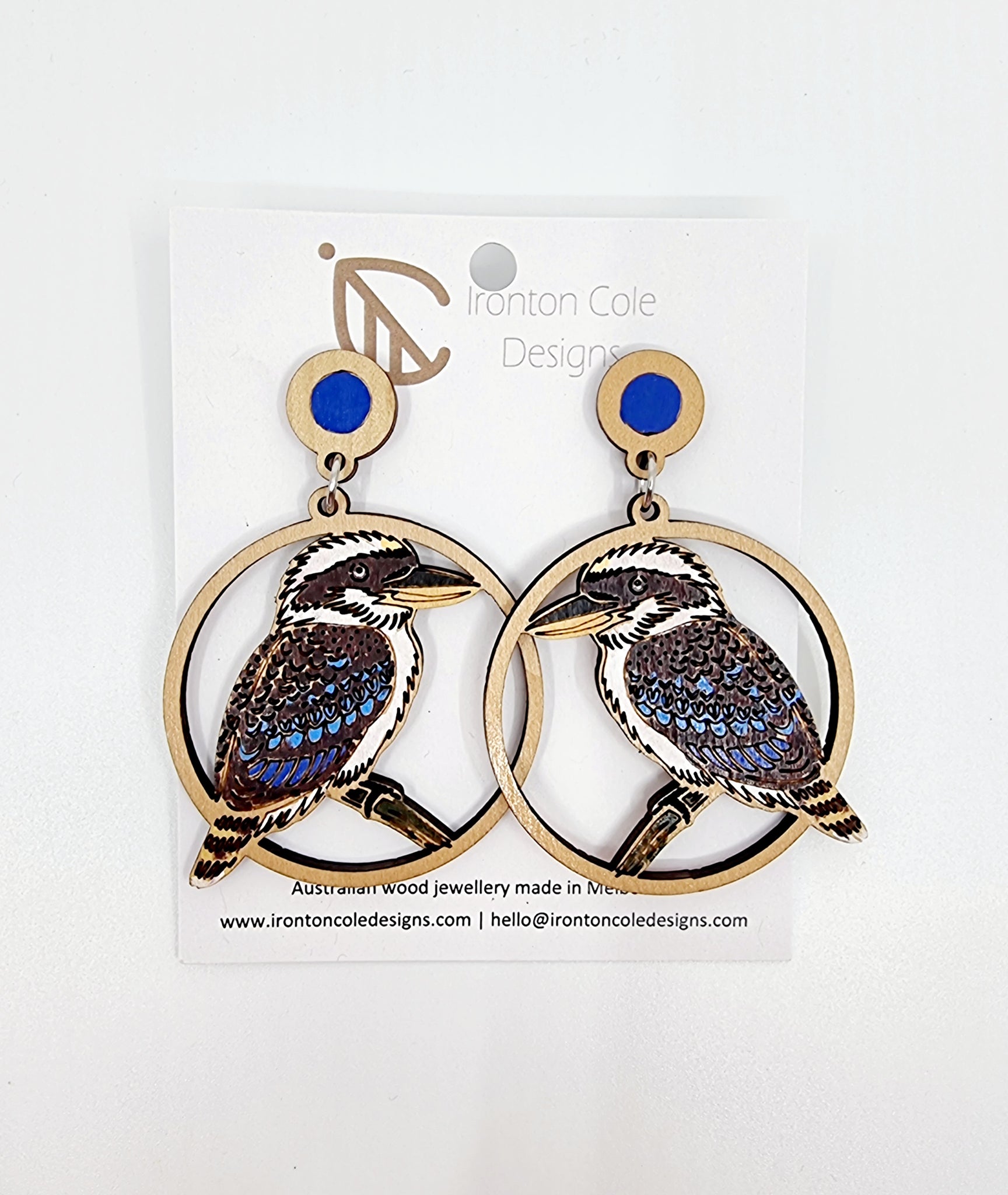 Kookaburra wooden earrings