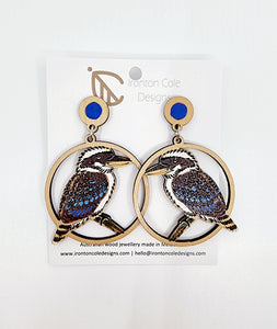 Kookaburra wooden earrings