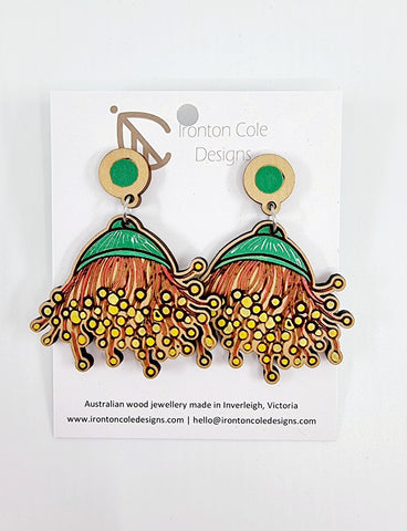 Wooden gumnut earrings