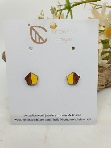 Wooden pentagon studs