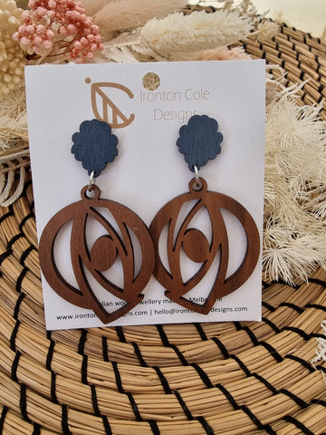 Wooden multi dimension earrings