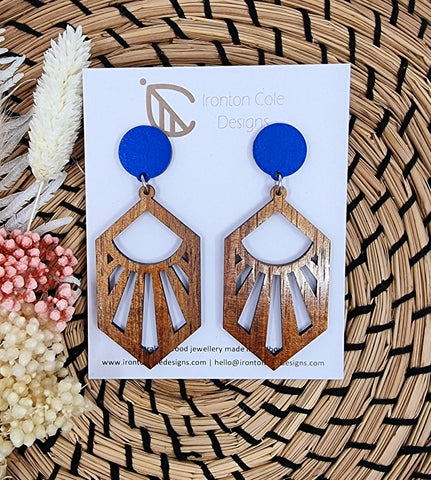 Ray of sun wooden earrings